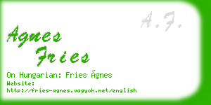 agnes fries business card